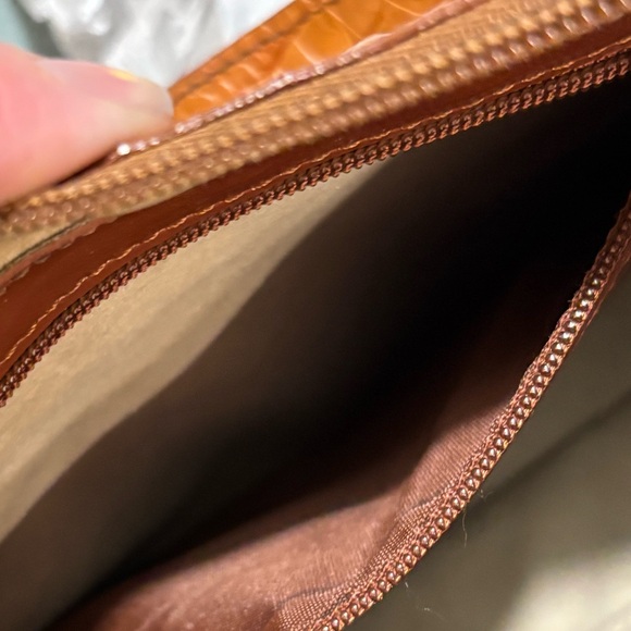 Brahmin Cream, Brown and Green Crocodile Pattern Shoulder Bag Vintage? - Picture 8 of 15